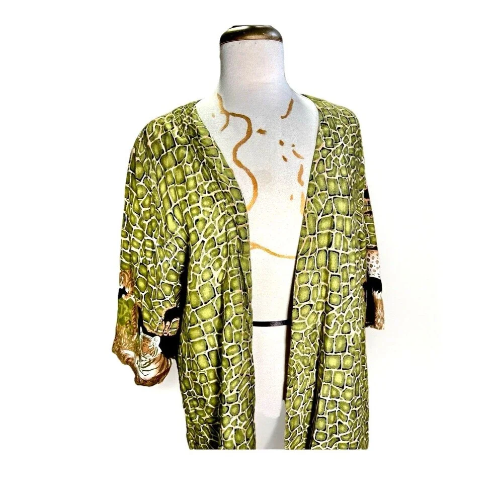 Emeralda Fashions Beach Cover Up Size XL Vintage 80's Boho Chic Coquette Robe